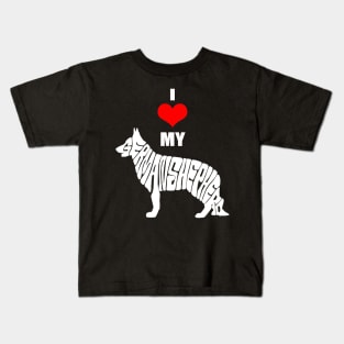 I Love My German Shepherd Kids T-Shirt